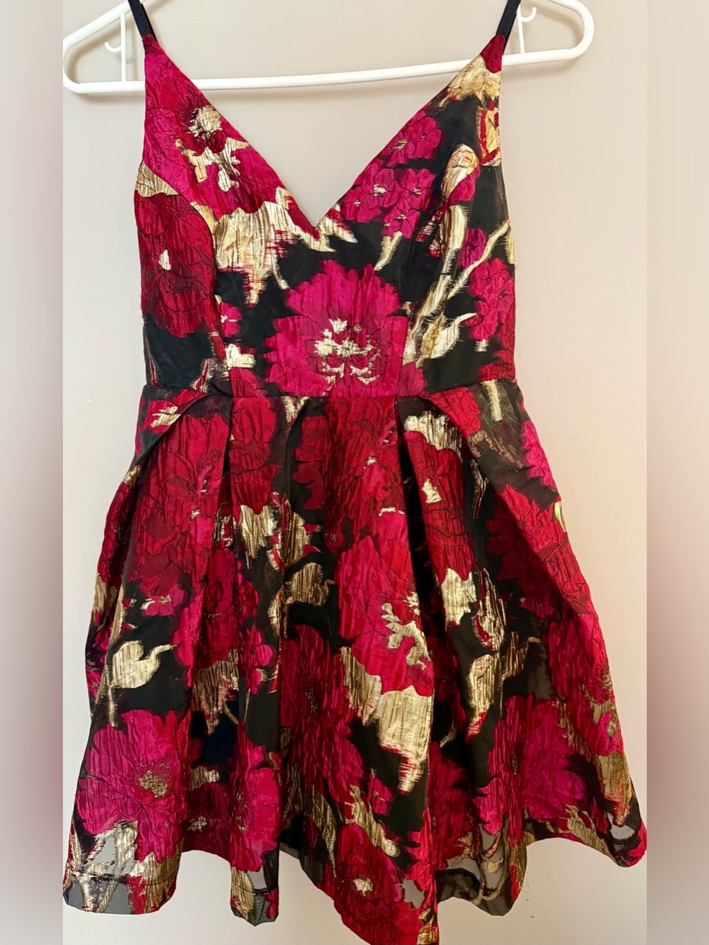 A.Peach brand metallic floral cocktail dress NWT